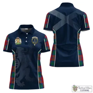 Auchinleck (Affleck) Tartan Women's Polo Shirt with Family Crest and Lion Rampant Vibes Sport Style