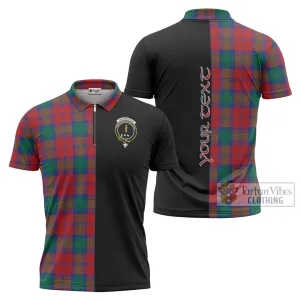 Auchinleck (Affleck) Tartan Zipper Polo Shirt with Family Crest and Half Of Me Style