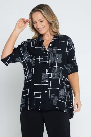 Auden Shirt - Black/White Print