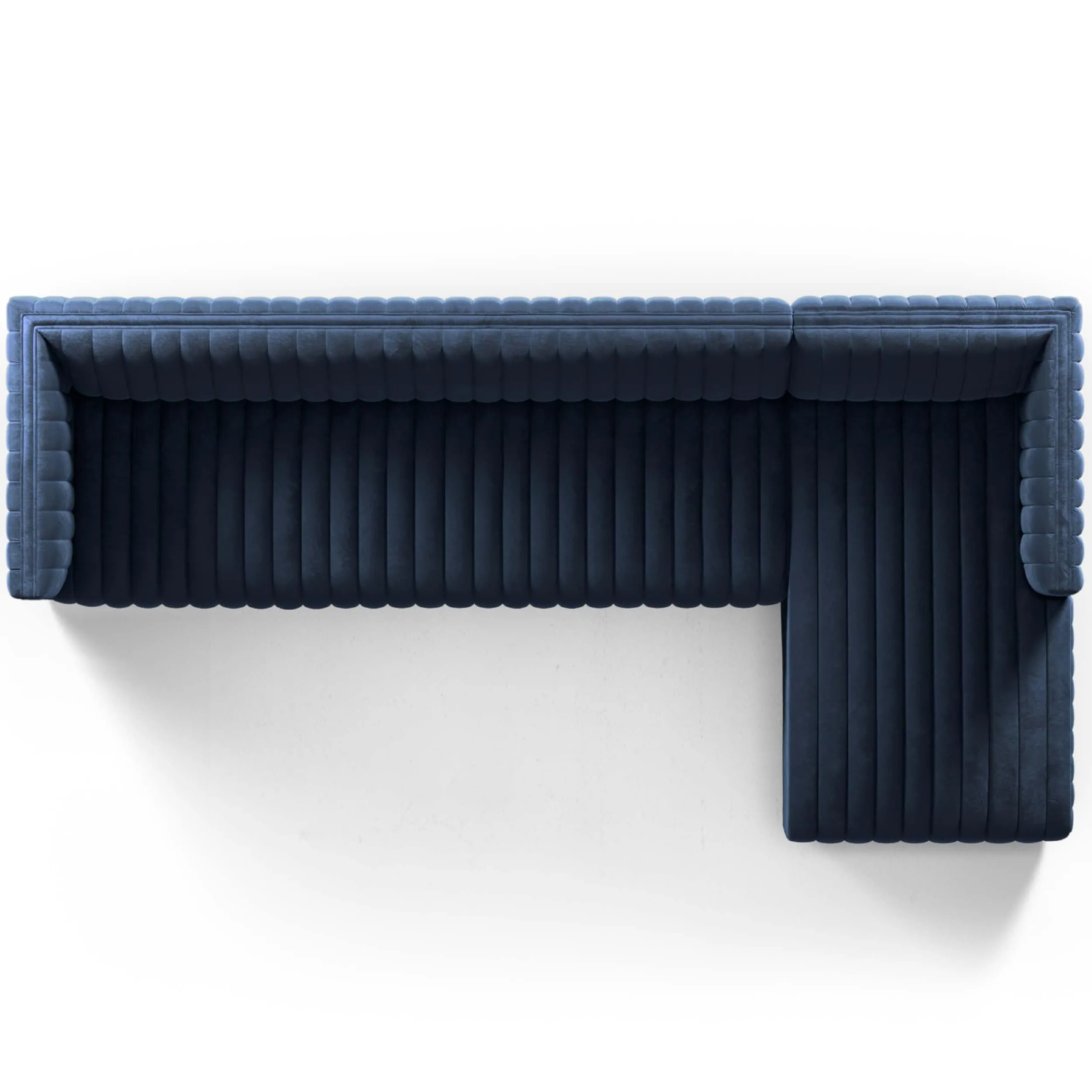 Augustine 2 Piece 126" Sectional, Sapphire Navy