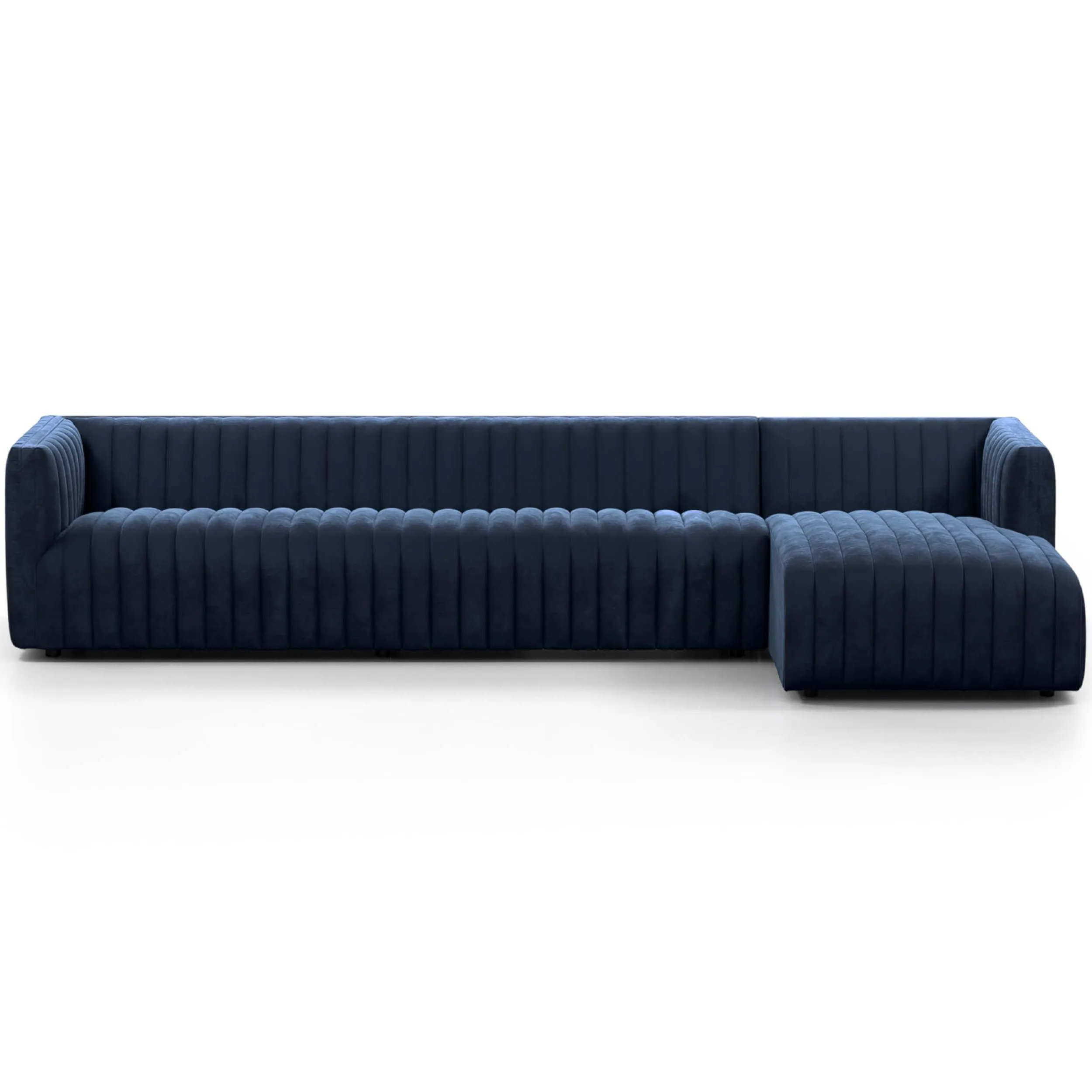 Augustine 2 Piece 126" Sectional, Sapphire Navy