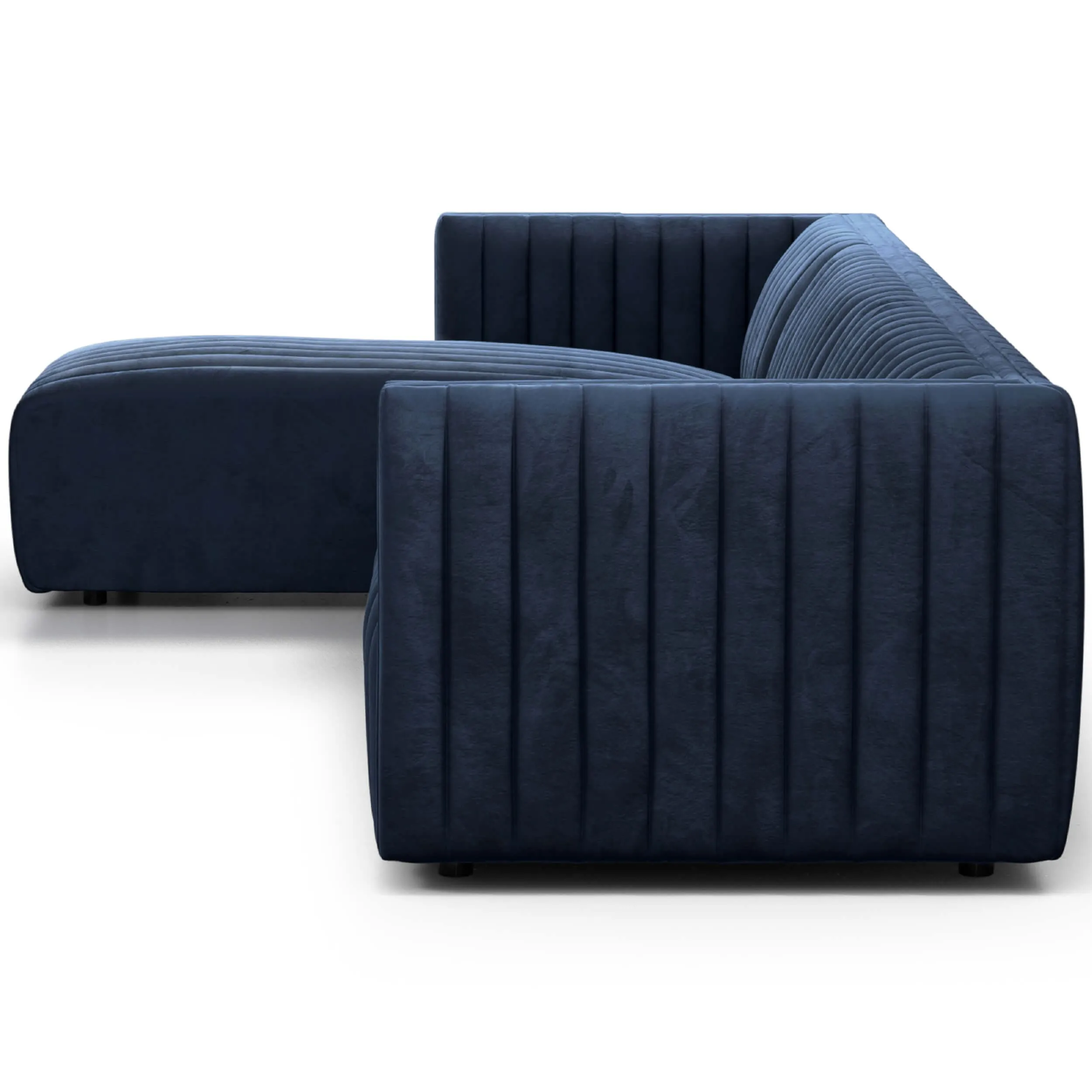 Augustine 2 Piece 126" Sectional, Sapphire Navy