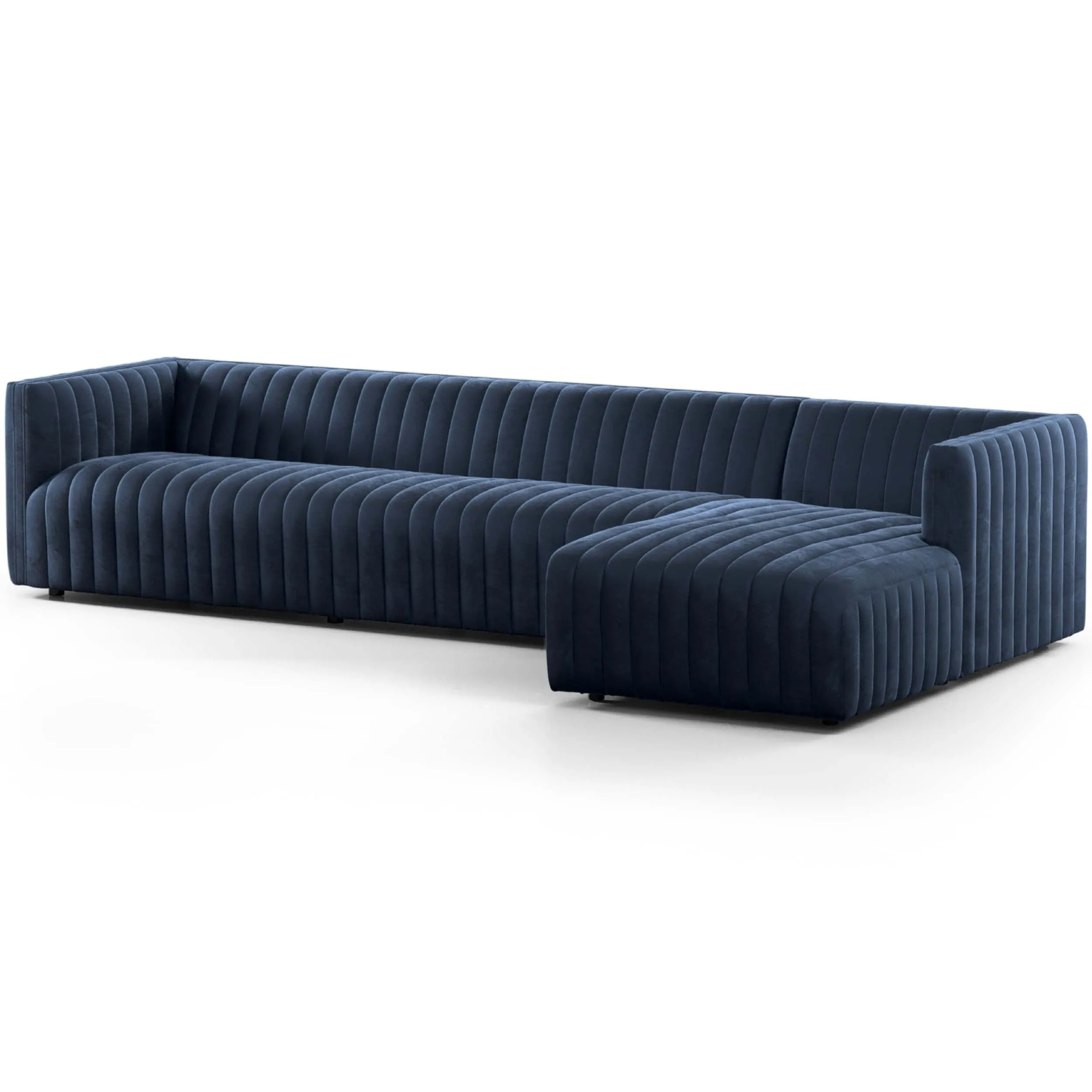 Augustine 2 Piece 126" Sectional, Sapphire Navy