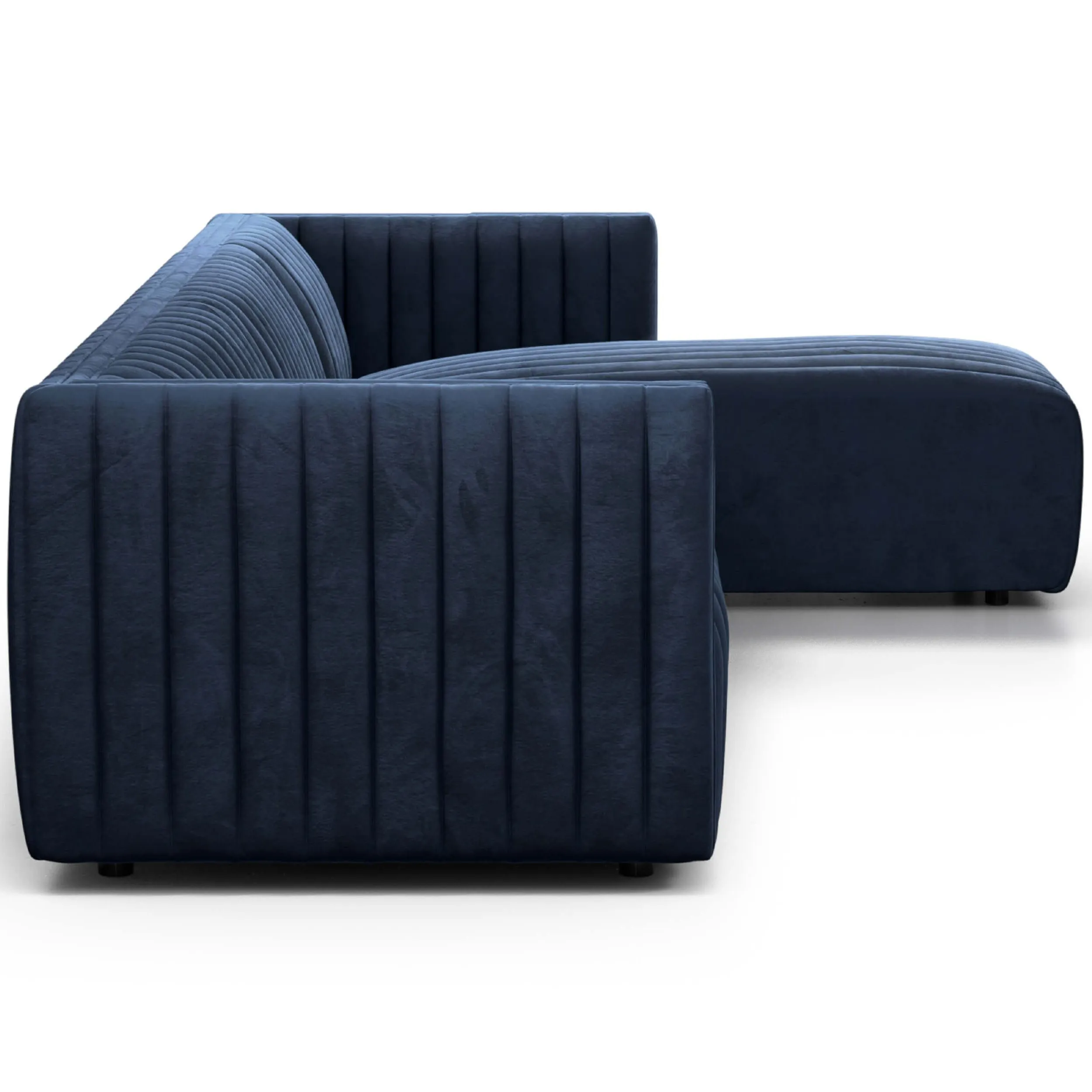 Augustine 2 Piece 126" Sectional, Sapphire Navy