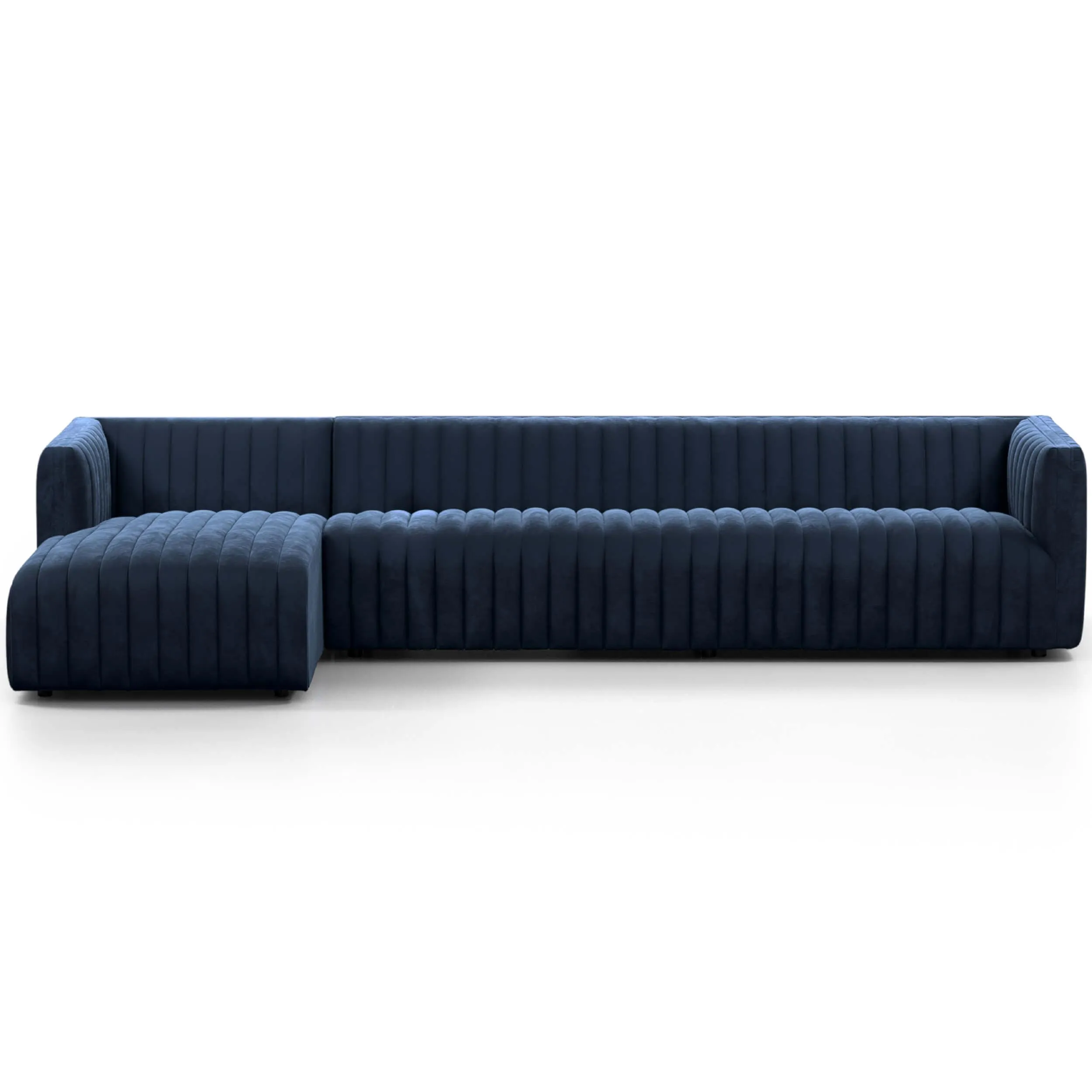 Augustine 2 Piece 126" Sectional, Sapphire Navy