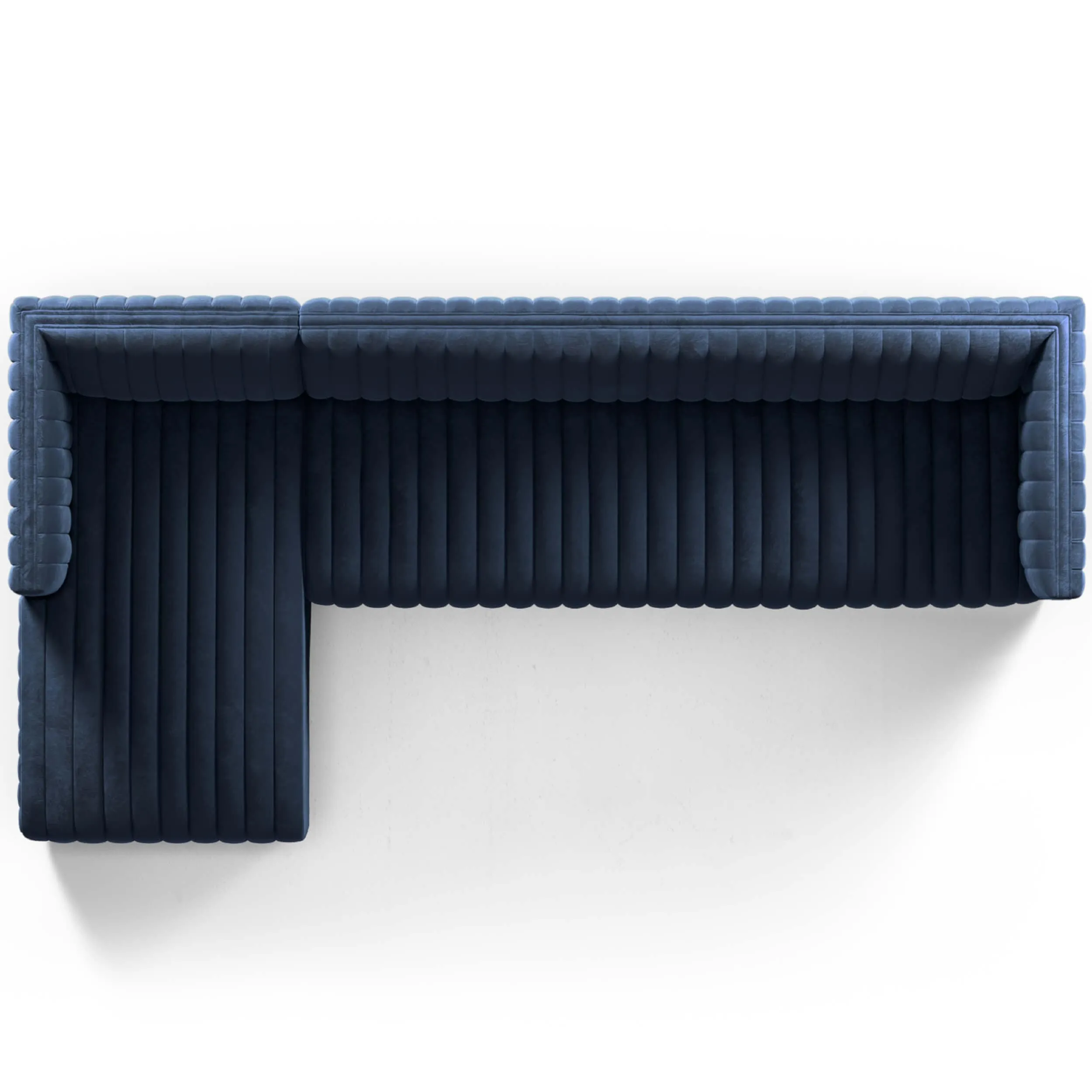 Augustine 2 Piece 126" Sectional, Sapphire Navy