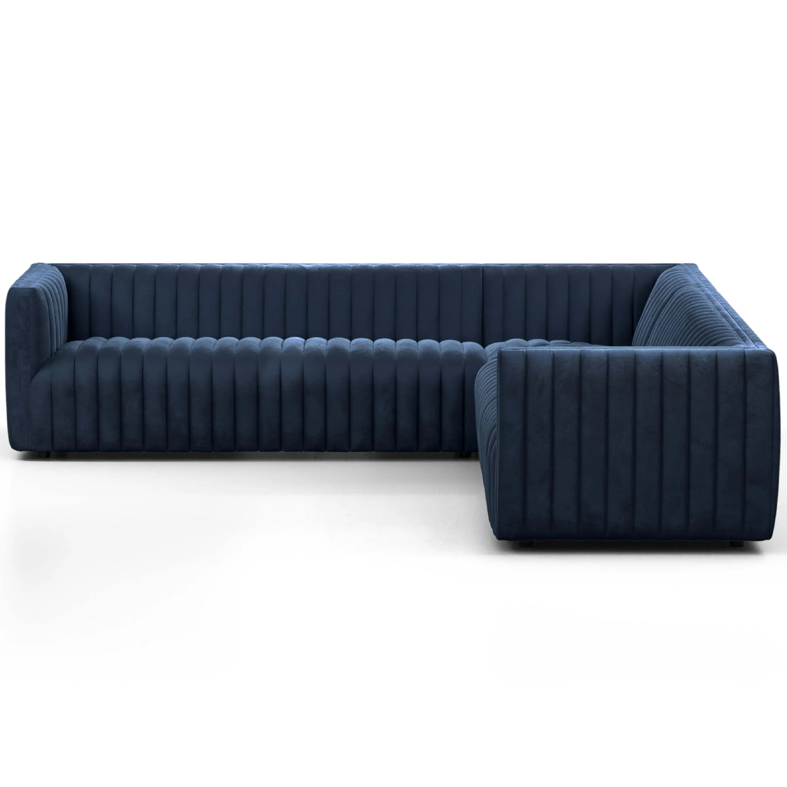 Augustine 3 Piece 105" Sectional, Sapphire Navy