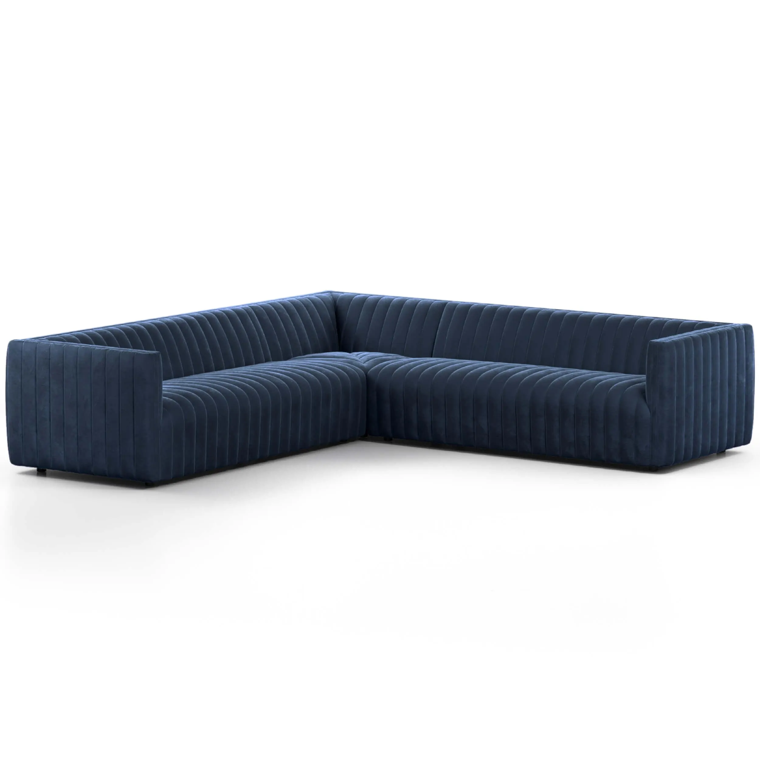 Augustine 3 Piece 105" Sectional, Sapphire Navy