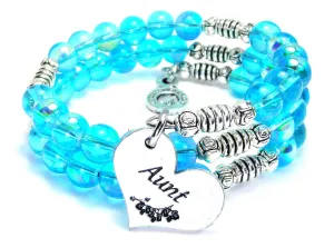 Aunt Heart Sea Siren Ocean Glass Wrap Bracelet