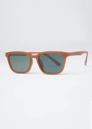 Aura Brown Unisex Square Sunglasses