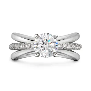 Aura Engagement Ring Single Row Diamond Shank