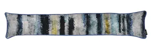 Aura Navy Blue Printed Velvet Draught Excluder