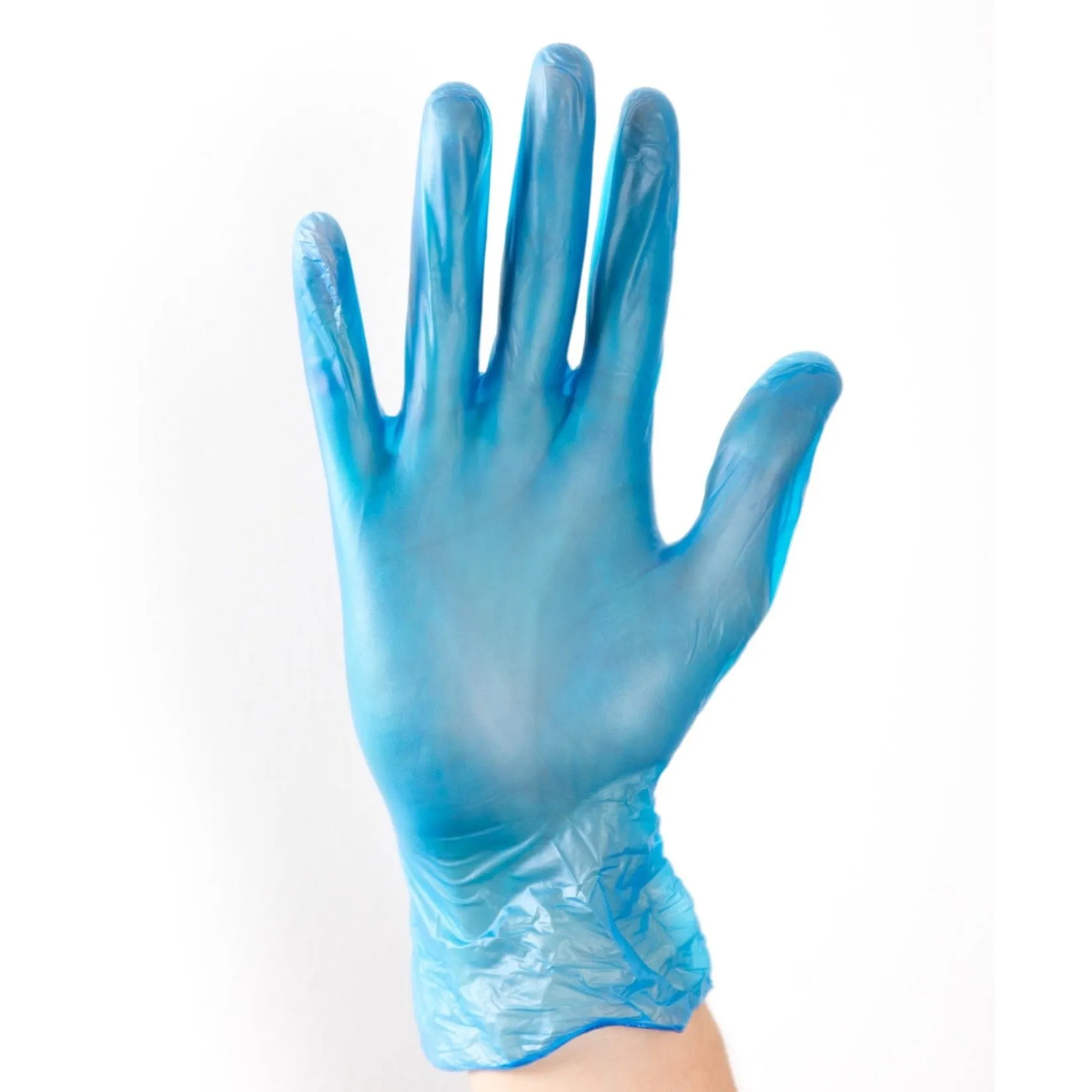 Aurelia Delight BLUE Pow Free Vinyl Examination Gloves 3899 (Case of 10 Boxes)