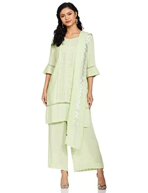 Aurelia Women's Rayon Salwar Suit Set (19FED10112-600621_T-Green_X-Large)