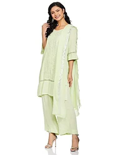 Aurelia Women's Rayon Salwar Suit Set (19FED10112-600621_T-Green_X-Large)