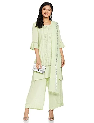 Aurelia Women's Rayon Salwar Suit Set (19FED10112-600621_T-Green_X-Large)