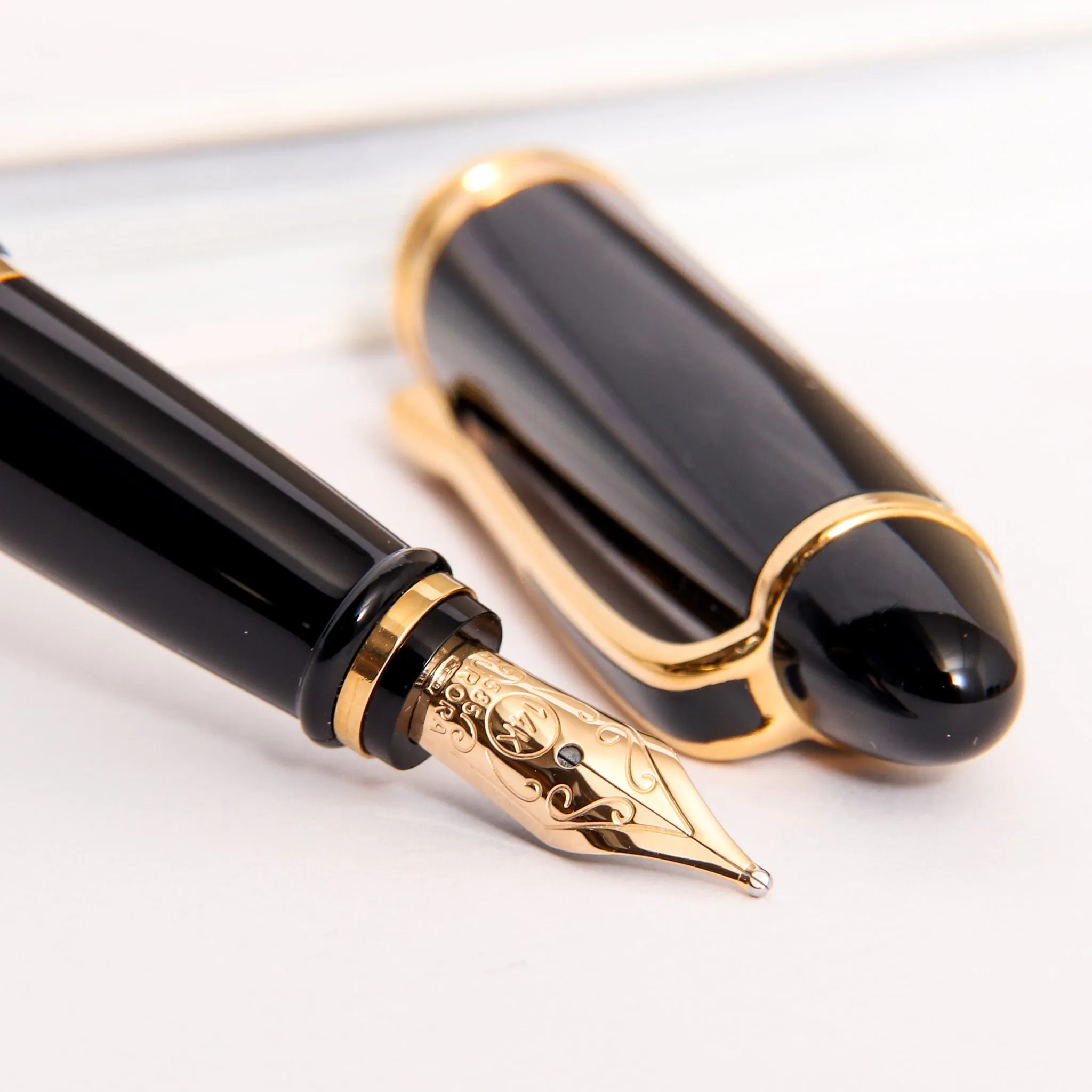 Aurora Ipsilon Deluxe Black & Gold Fountain Pen