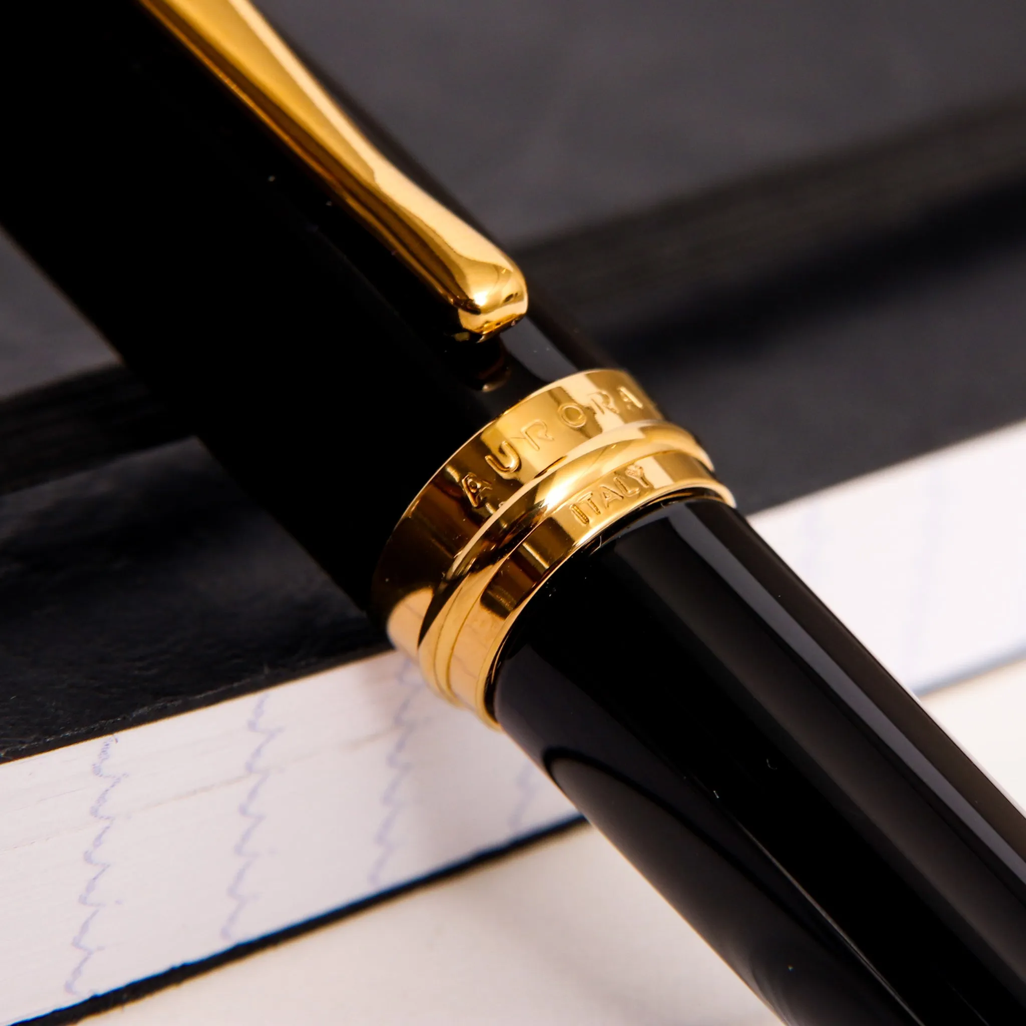 Aurora Ipsilon Deluxe Black & Gold Fountain Pen