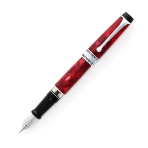 Aurora Optima Fountain Pen in Rossa Red with Chrome Trim - 14K Gold