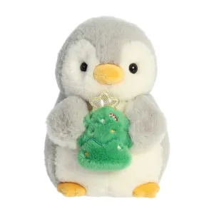 Aurora PomPom Penguin with Christmas Tree 8"