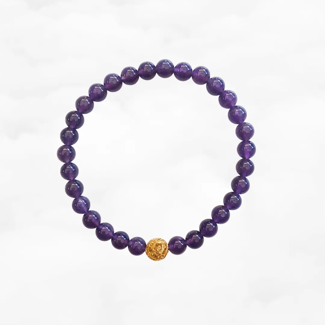 Auspicious Beaded Amethyst Bracelet