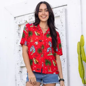 Aussie Christmas Red - Womens Festive Shirt