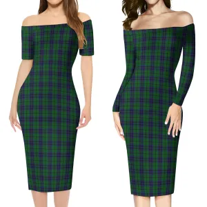 Austin Tartan Off Shoulder Lady Dress