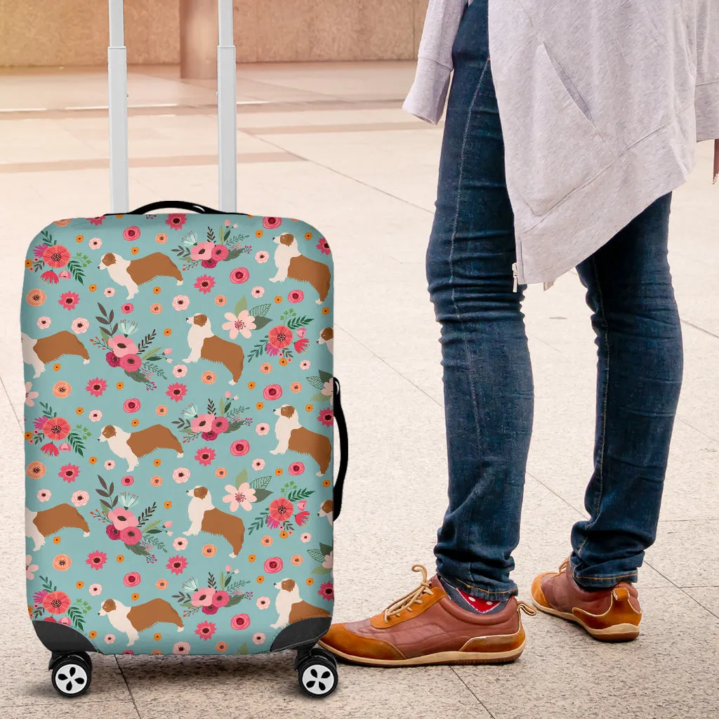 Australian Shepherd Flower Luggage Cover