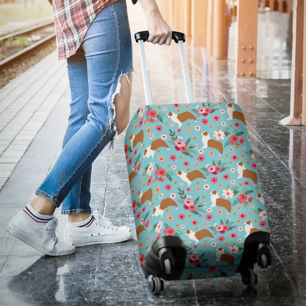 Australian Shepherd Flower Luggage Cover