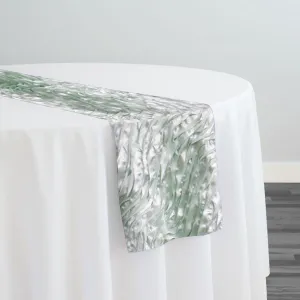 Austrian Wave Satin Table Runner in Mint