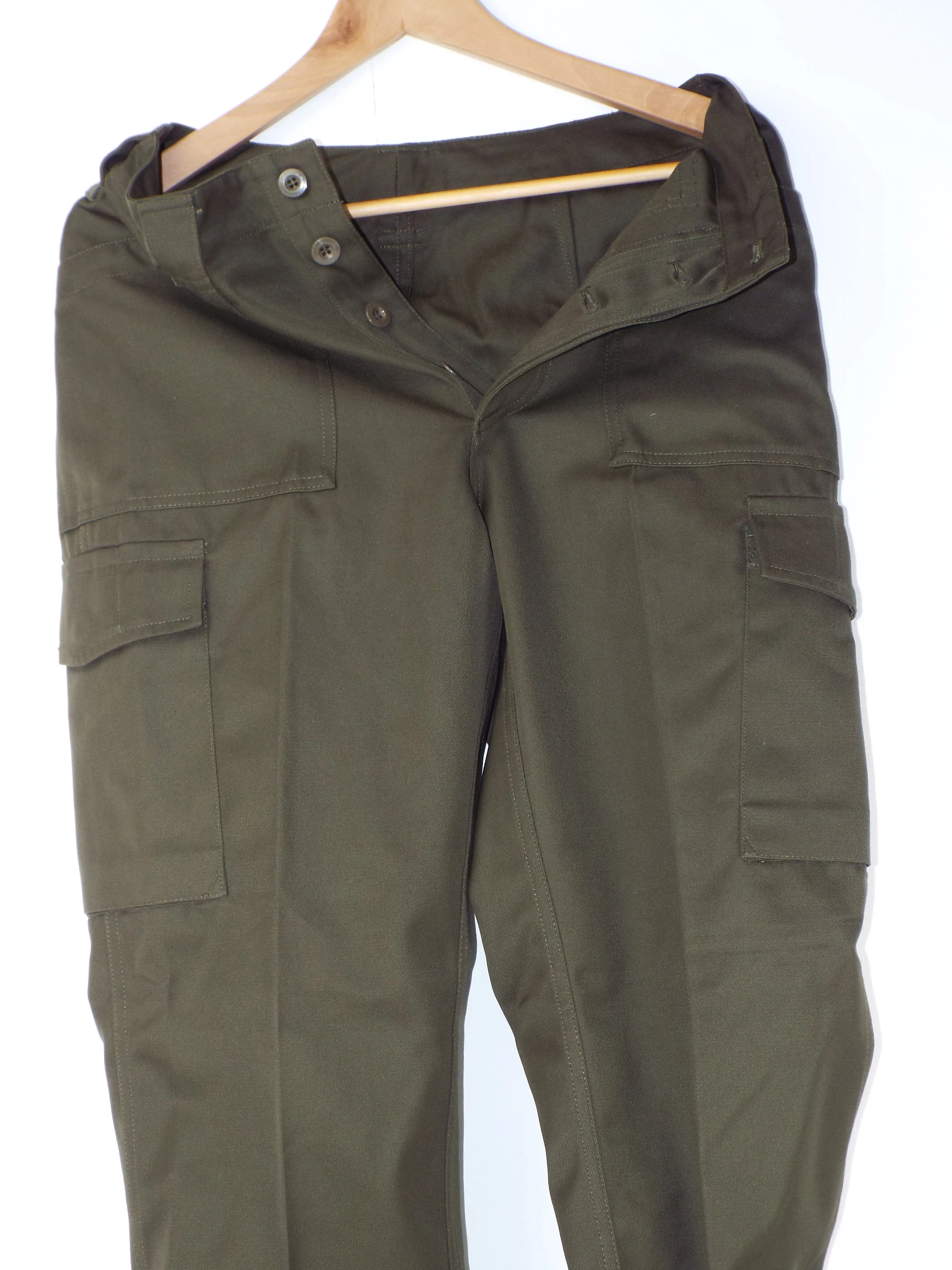 Austrian Women's Olive Green Combat Trousers - button fly - Super Grade