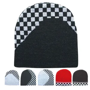 Auto Racing Flag Checkers Warm Winter Beanies Hats Caps Unisex