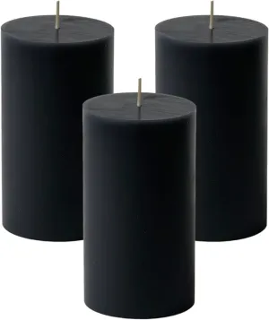 Autogroomz Soy/Wax Unscented Pillar Candles for Home Decoration/Diwali/Birthday/Valentines Day/New Year/Christmas/Bedroom/Indoor/Outdoor (2x6 Inch, Black)