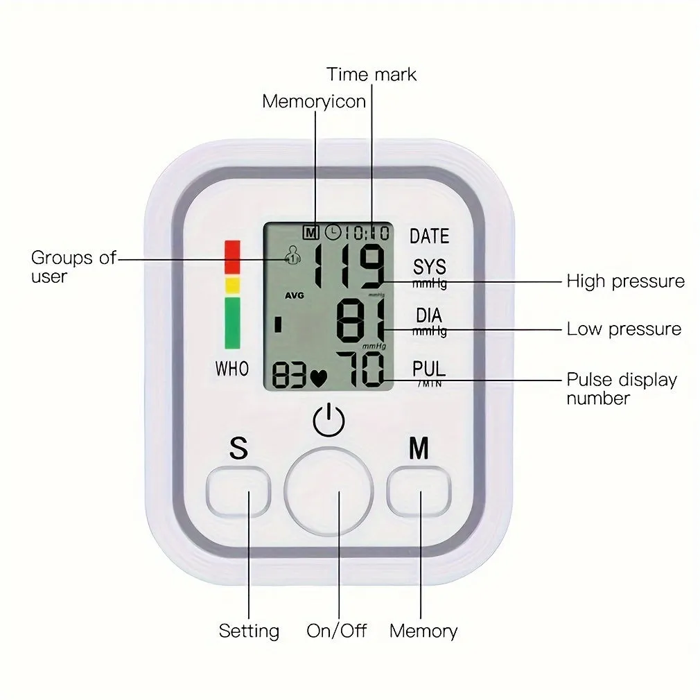 Automatic Upper Arm Blood Pressure Monitor with Memory Function