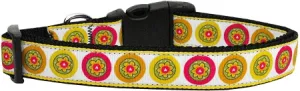 Autumn Daisies Nylon Dog Collar Xs