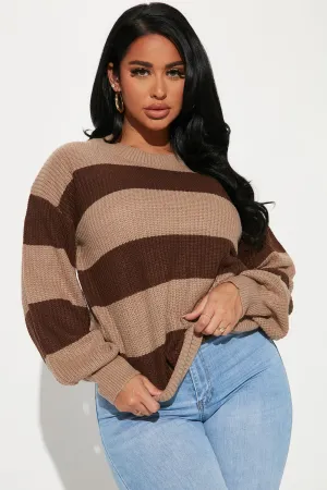 Autumn Dreams Striped Sweater - Chocolate/combo