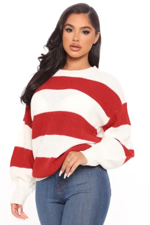 Autumn Dreams Striped Sweater - Rust/combo