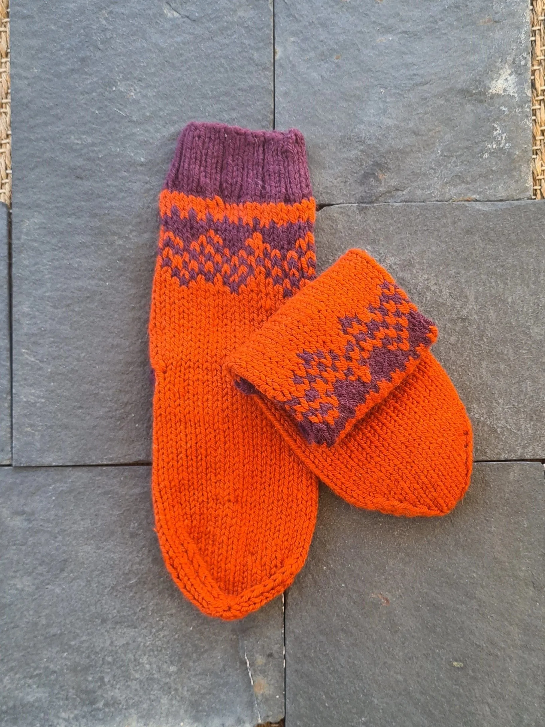 Autumn Embers Angora Wool Socks