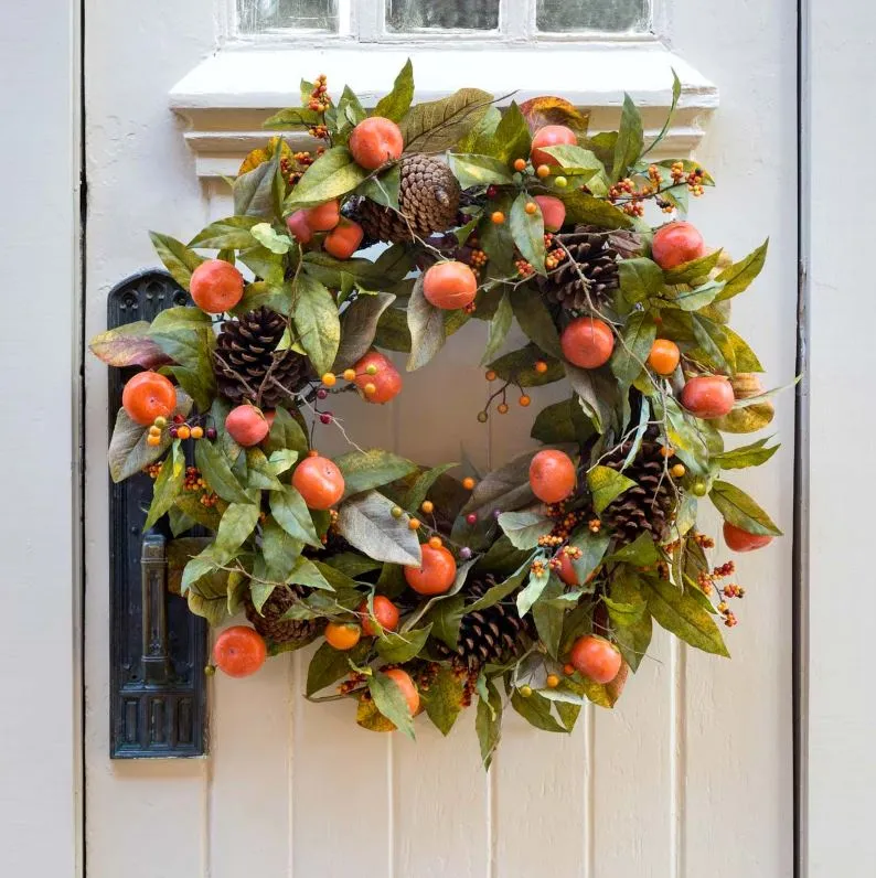 Autumn Persimmon Wreath