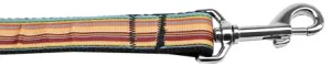 Autumn Stripes Nylon Dog Leash 3-8 Inch Wide 4ft Long