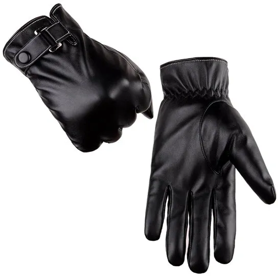 Autumn Warmth Stylish Vegan Leather Touch Smart Gloves