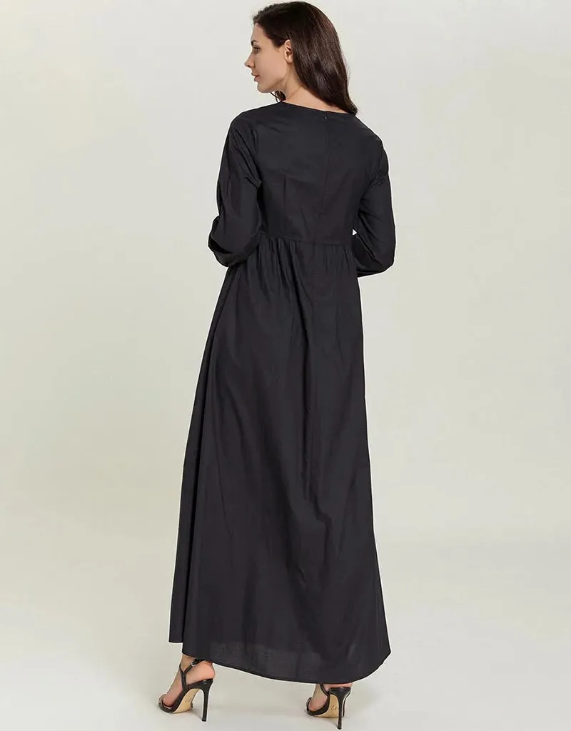 Autumnal floral abaya for urban casual wear