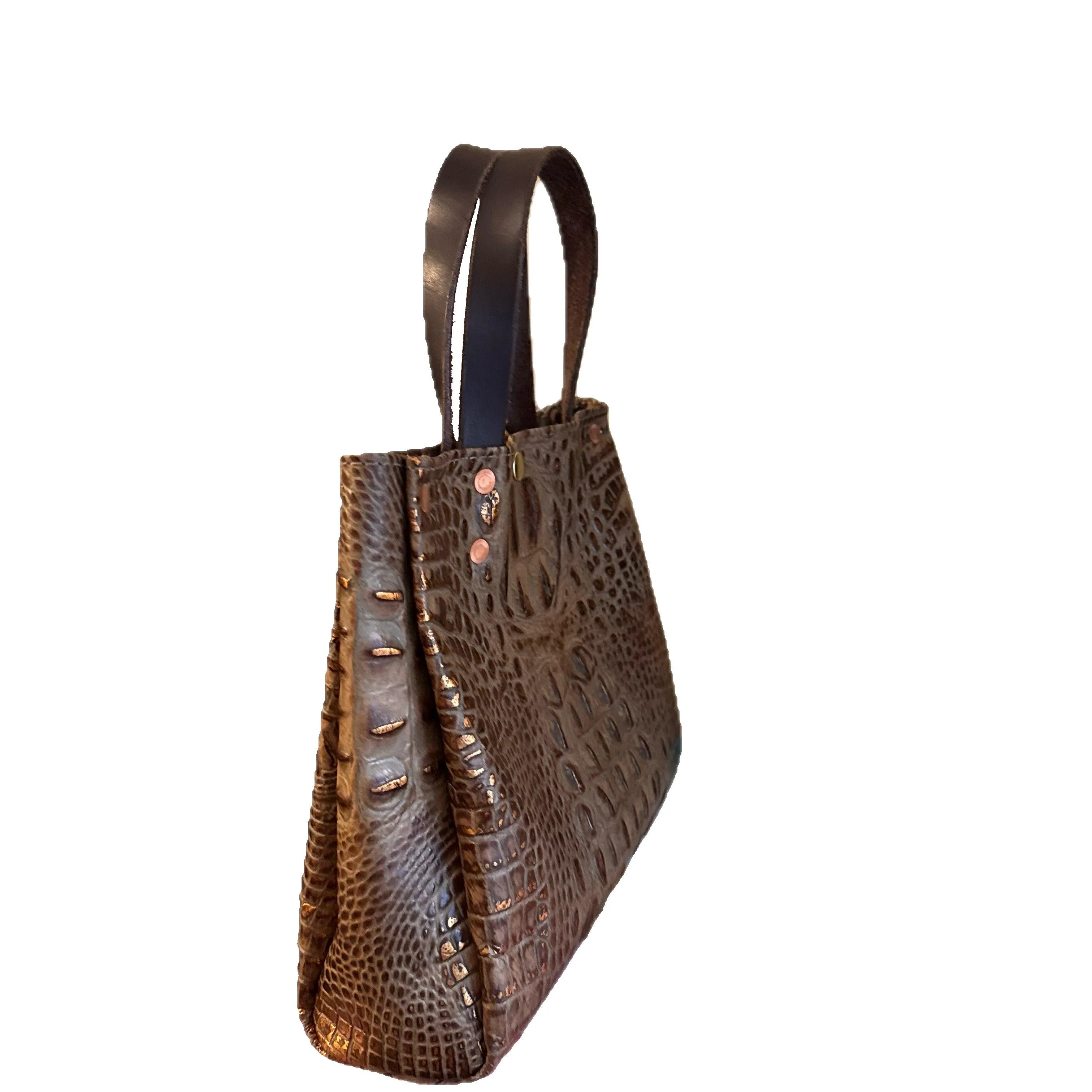 Ava Croc Embossed Leather Tote