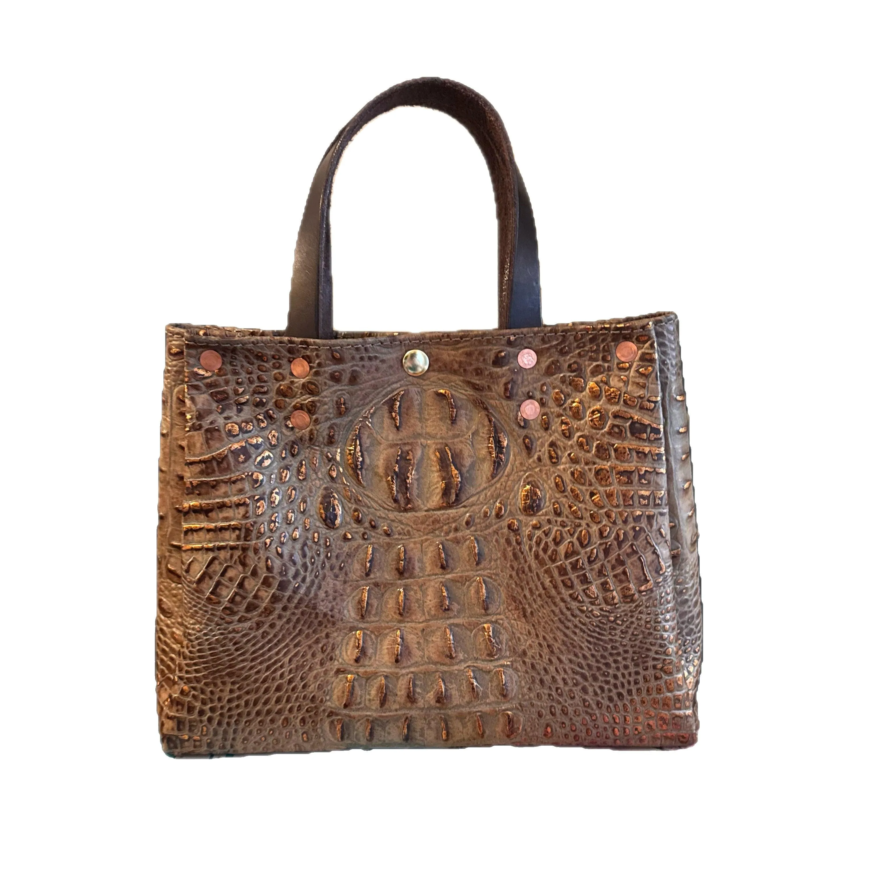 Ava Croc Embossed Leather Tote