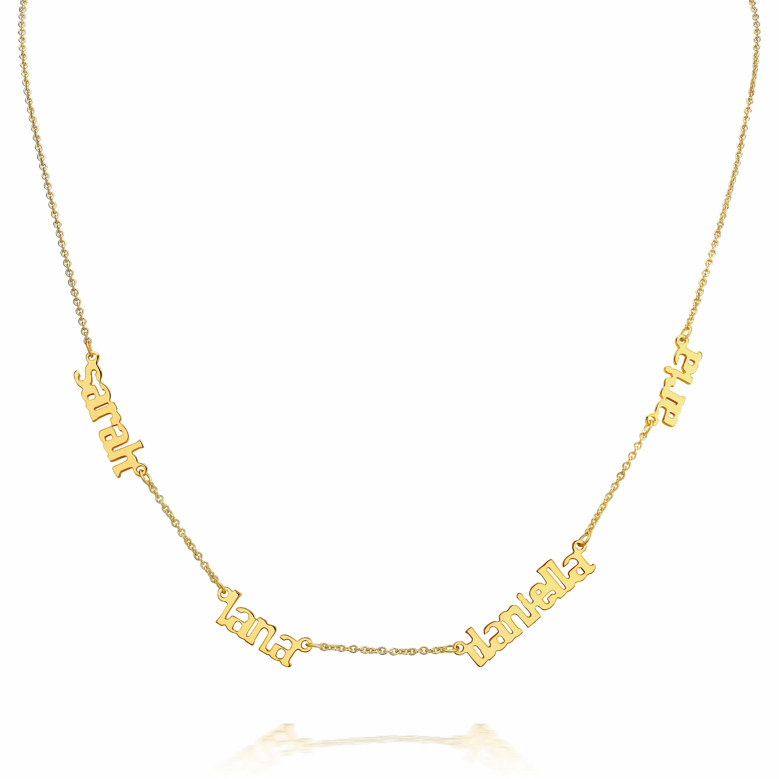 AVA MULTI NAME BLOCK NECKLACE