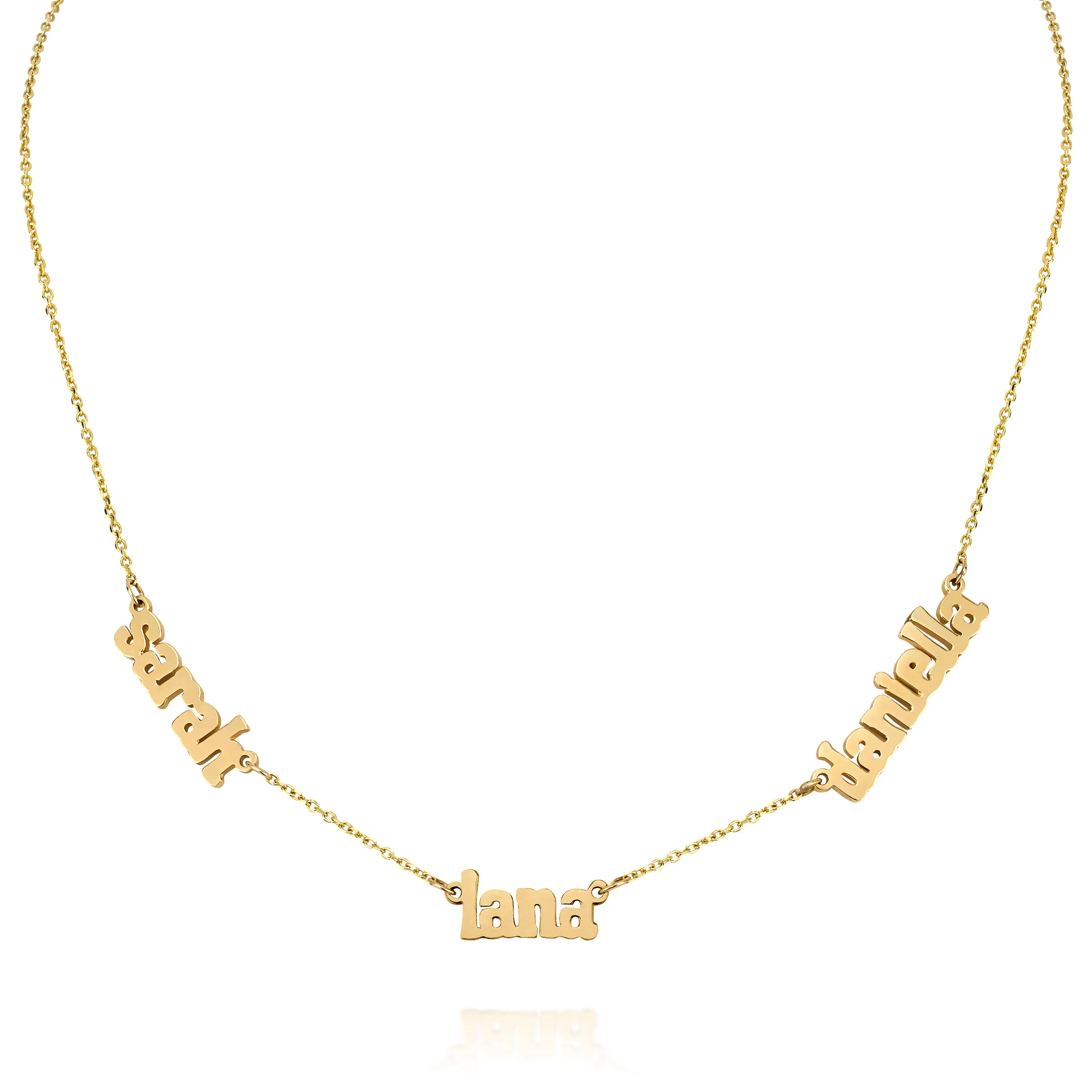 AVA MULTI NAME BLOCK NECKLACE