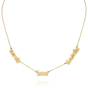 AVA MULTI NAME BLOCK NECKLACE