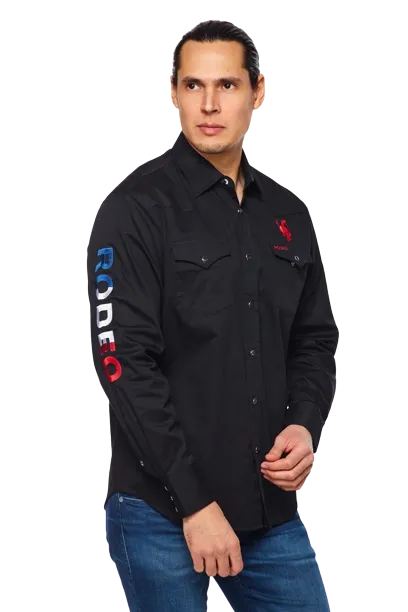 Avalon Men's Embroidered Rodeo Usa Shirt