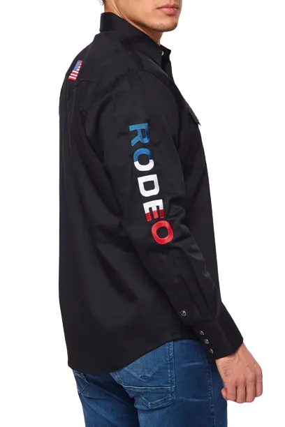 Avalon Men's Embroidered Rodeo Usa Shirt