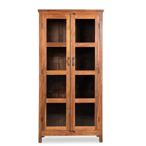 Avani Solid Mango Wood Indian Hand Carved Wardrobe Cabinet Almirah Antique style Pantry Painted V21